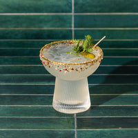 Dill Pickle Sea Salt rimming a pickle and lime margarita