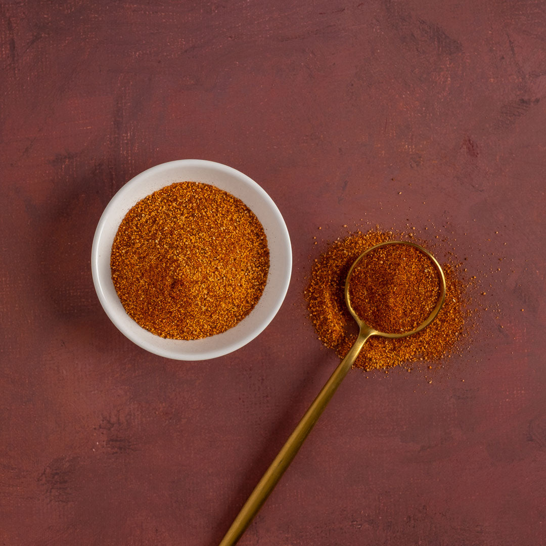 Honey BBQ Rub Seasoning in a bowl with spoon