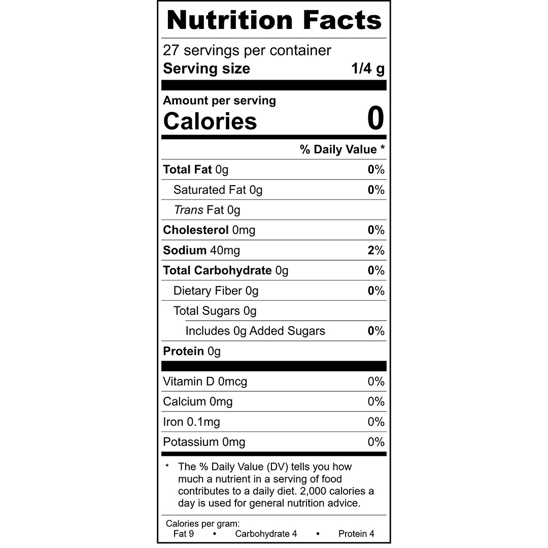 Peach Tea BBQ Seasoning - nutrition facts
