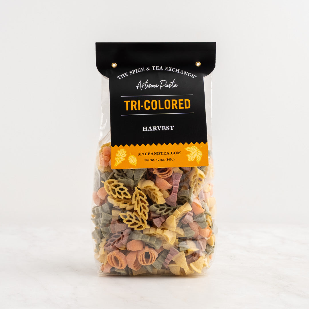 Tri- Color Harvest Pasta on counter